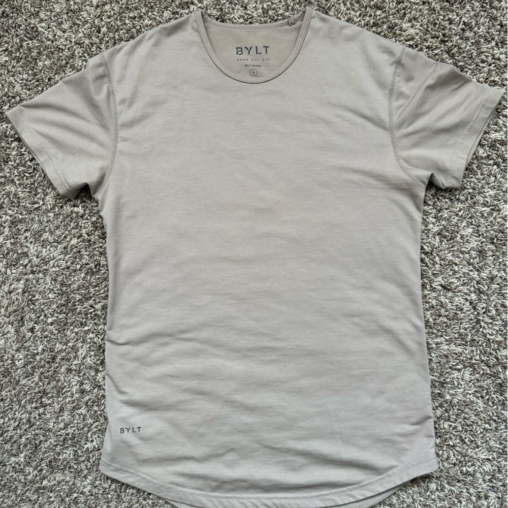 BYLT Basics Drop Cut BYLT Blend Mens T Shirt - S Small - Tan